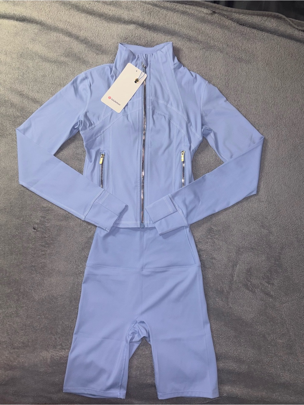 lululemon athletica Periwinkle Blue Zip Bomber Jacket
